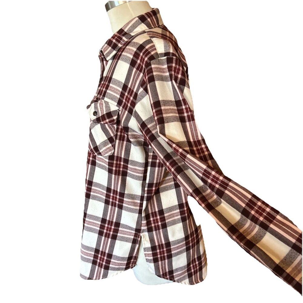 Sanctuary Plaid Lightweight Flannel Shirt Button Up Sz Small Cozy Cabincore Fall - Picture 3 of 11